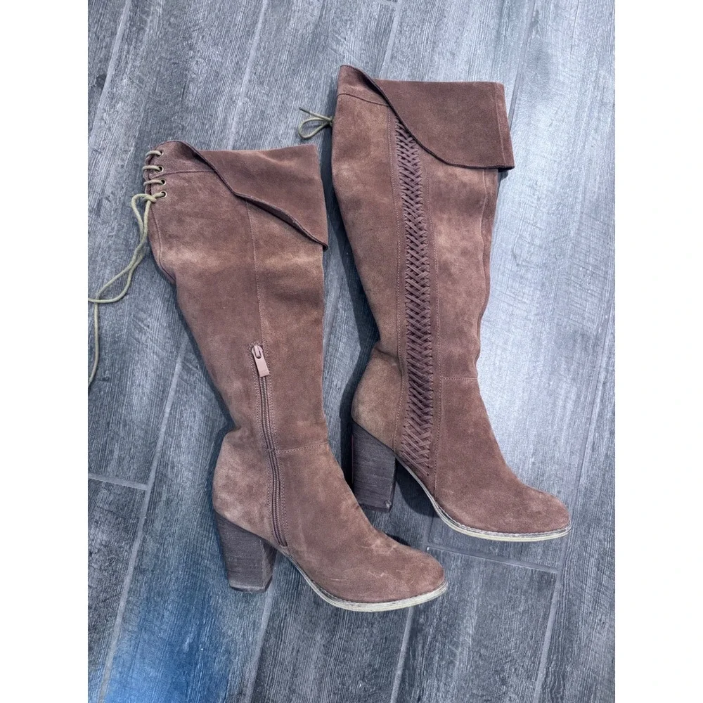 SBICCA‎ Gusto Women's Suede Leather Over Knee Heeled Boots Size 8